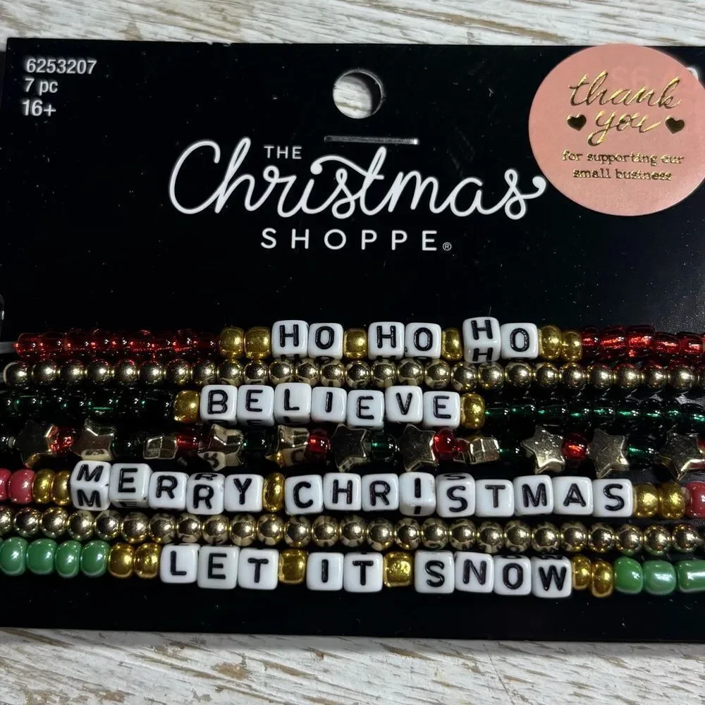 New 7 Holiday Beaded Bracelets NWT